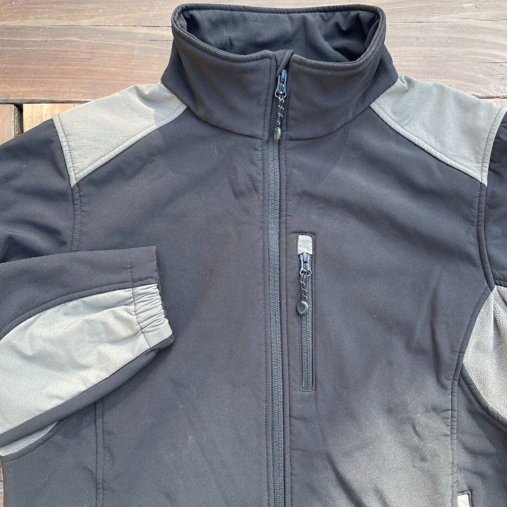 Black Diamond Jacket Adult Large Black Soft Shell Full Zip Fleece Lined Coat Men
